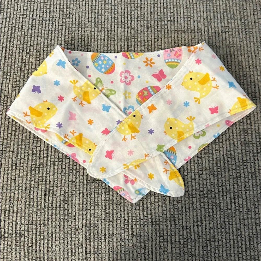 Dog Bandana with Easter eggs spring chicks dog neckerchief reversible NEW